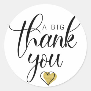Gold A Big Thank You Thanks Clipart Thank You So A Classic Round Sticker