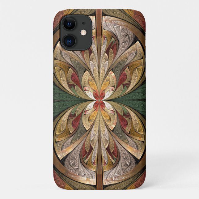 Gold Abstract Butterfly Stained Glass Pattern Case-Mate iPhone Case (Back)