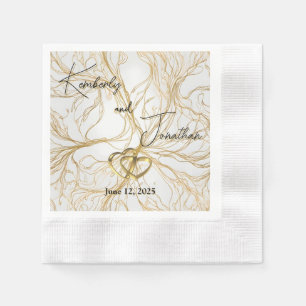 Gold Abstract Design Wedding Paper Napkin