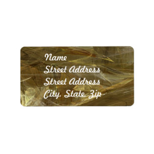 Gold Abstract Fractal Address Sticker