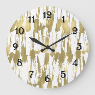 Gold Abstract Large Clock