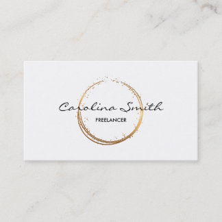 Gold Abstract Simple White Business Card