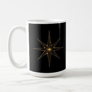Gold abstract star lineart coffee mug