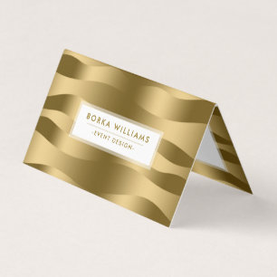 Gold Abstract Zebra Stripes Pattern Business Card