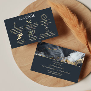 Gold Accent Black Marble Candle Card