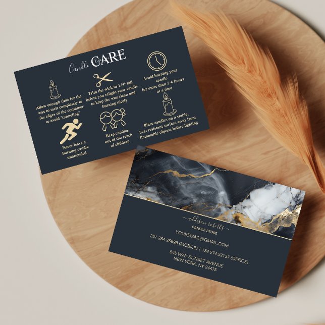 Gold Accent Black Marble Candle Card (Creator Uploaded)