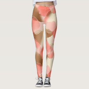 Gold Accented Fluid Art - Sienna Marble (6) Leggings