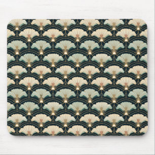 Gold Accented Japanese-inspired Fan Mouse Mat
