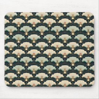 Gold Accented Japanese-inspired Fan Mouse Mat