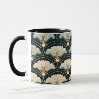 Gold Accented Patterned Japanese-inspired Mug