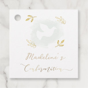 gold accents Confirmation Favour Tags