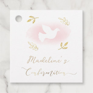 gold accents Confirmation Favour Tags