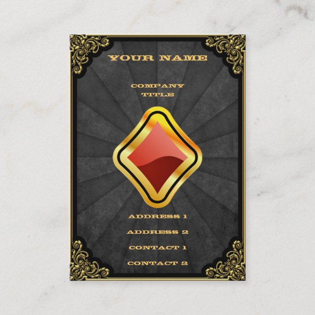Gold Ace of Diamonds Business Card (Front)