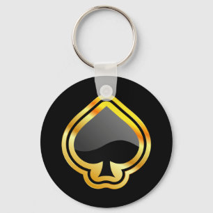 Gold Ace of Spades Key Ring