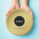 Gold Add Custom Business Company Logo & Text Party Paper Plate<br><div class="desc">These paper plates,  featuring gold background,  custom logo & text would be great for your business/promotional needs. Easily add your logo & other info by clicking on the "personalise" option.</div>