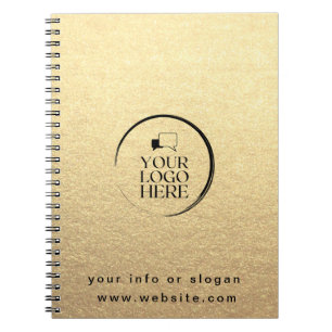 Gold add your logo custom chic metallic notebook