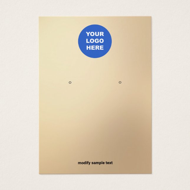 Gold Add Your Logo  Earring Display Card (Front)