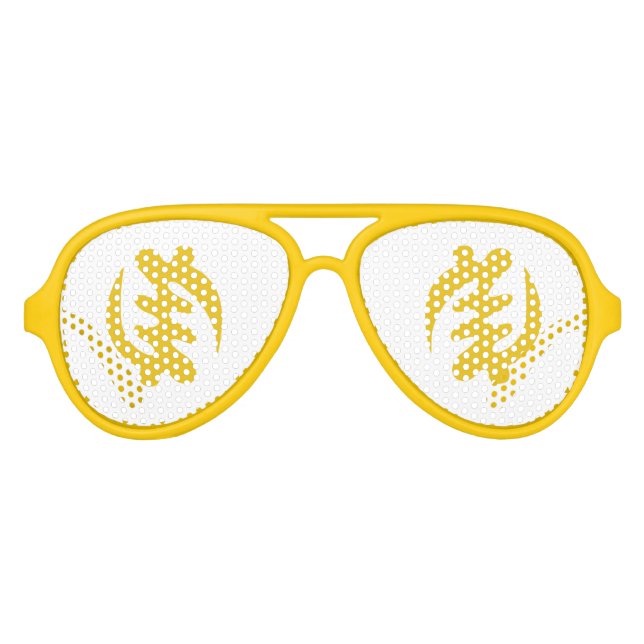 Gold Adinkra Gye Nyame Adult Aviator Sunglasses (Front)