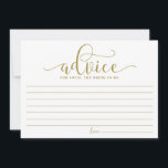 Gold Advice for the Bride Calligraphy Card<br><div class="desc">Modern and whimsical card for the bride. Give advice with this modern 'advice for the bride' card. It's perfect for bridal and wedding showers. Other colours are available.</div>