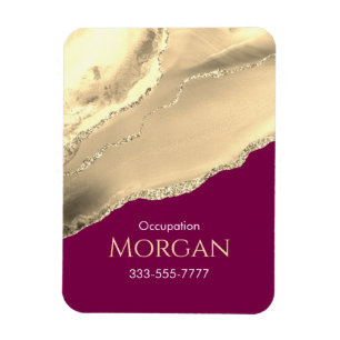 Gold Agate & Glitter, Promote Your Business Maroon Magnet