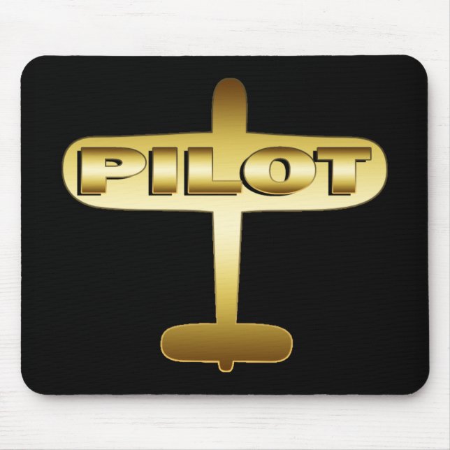 GOLD AIRPLANE PILOT MOUSE MAT (Front)