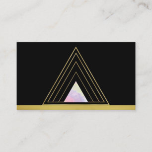 *~*  Gold Alchemy Minimal Triangle Sacred Geometry Business Card