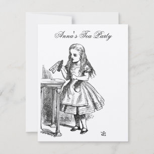 GOLD Alice in Wonderland Tea Party Birthday Invitation