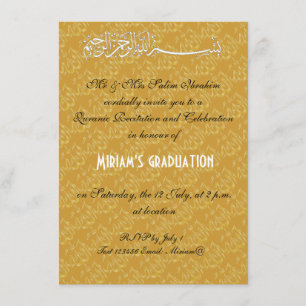 Gold Allah muslim celebration Invitation