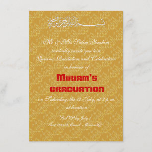 Gold Allah muslim celebration Invitation
