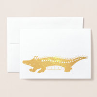 Gold Alligator Later Gator Croc Crocodile Reptile