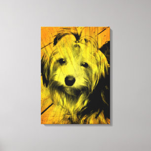 Gold Amber Grunge Yorkshire Terrier Wall Art