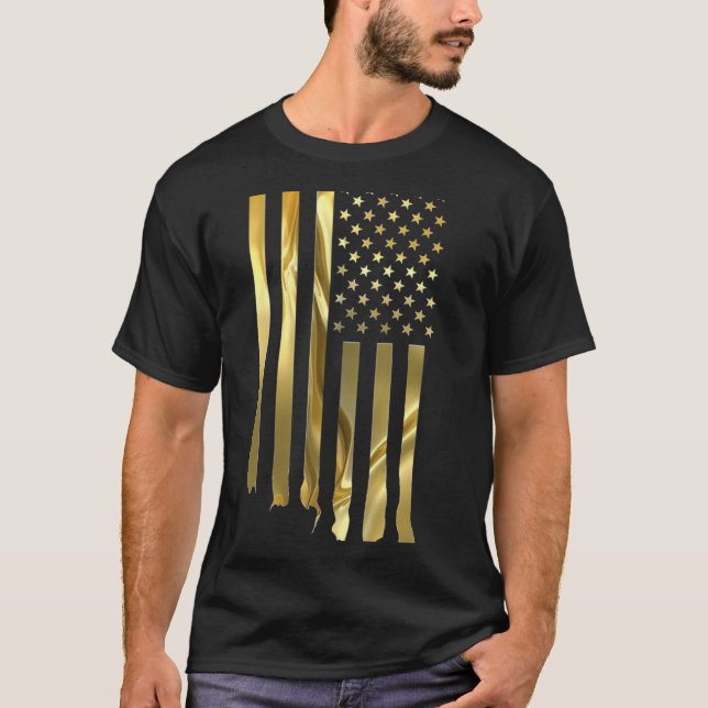 Gold American Flag T-Shirt (Front)