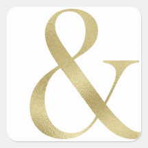 Gold ampersand sticker, foil font