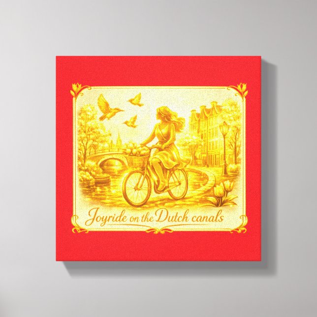 Gold Amsterdam Arched Bridges Charm Canvas Print (Front)