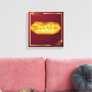 Gold Amsterdam Arched Bridges Charm Canvas Print