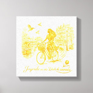 Gold Amsterdam Arched Bridges Charm Canvas Print