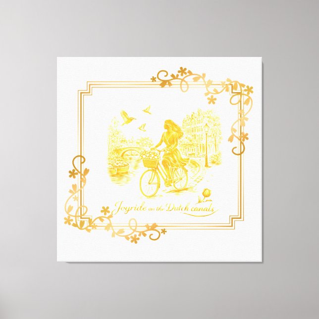Gold Amsterdam Arched Bridges Charm Canvas Print (Front)