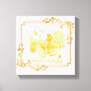 Gold Amsterdam Arched Bridges Charm Canvas Print