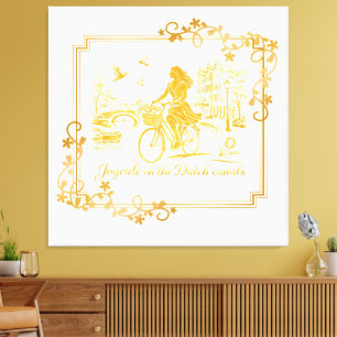 Gold Amsterdam Arched Bridges Charm Canvas Print