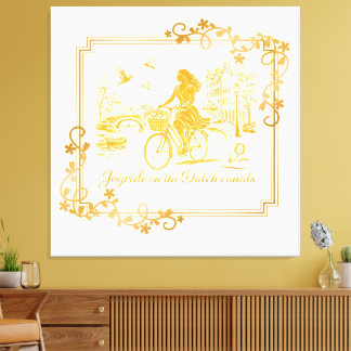 Gold Amsterdam Arched Bridges Charm Canvas Print