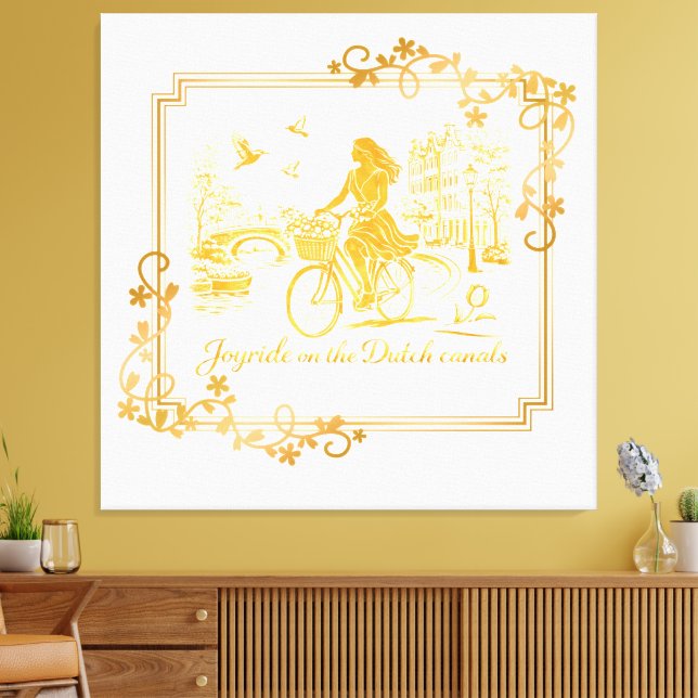 Gold Amsterdam Arched Bridges Charm Canvas Print (Insitu(LivingRoom))