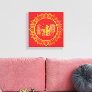 Gold Amsterdam Arched Bridges Charm Canvas Print