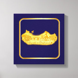 Gold Amsterdam Arched Bridges Charm Canvas Print