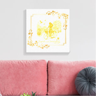 Gold Amsterdam Arched Bridges Charm Canvas Print