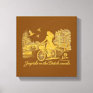 Gold Amsterdam Arched Bridges Charm Canvas Print