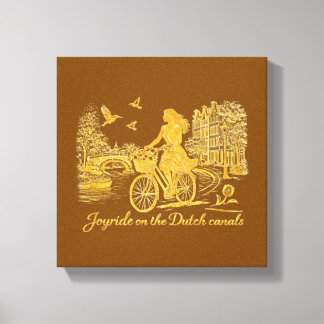 Gold Amsterdam Arched Bridges Charm Canvas Print