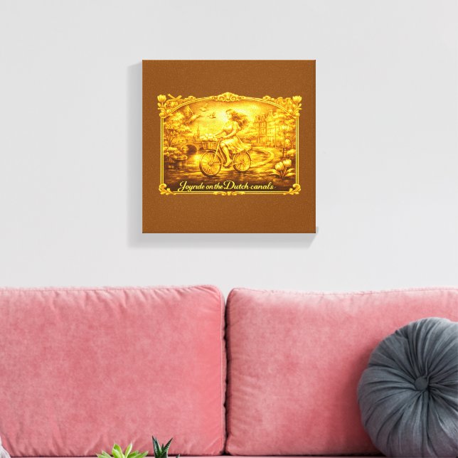 Gold Amsterdam Arched Bridges Charm Canvas Print (Insitu(LivingRoom))