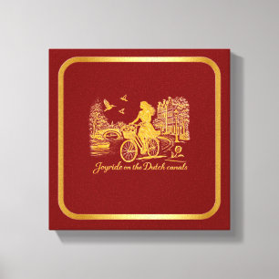 Gold Amsterdam Arched Bridges Charm Canvas Print
