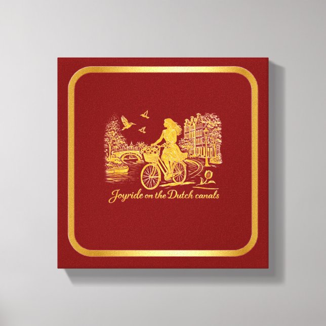 Gold Amsterdam Arched Bridges Charm Canvas Print (Front)