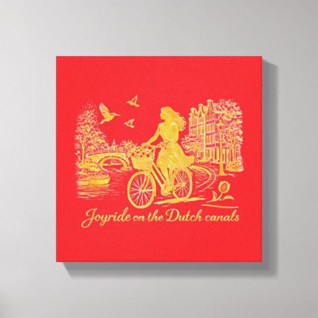Gold Amsterdam Arched Bridges Charm Canvas Print (Front)